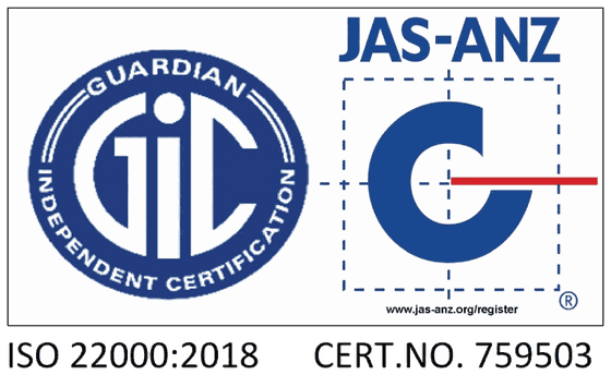 ISO 22000:2018 certification logo