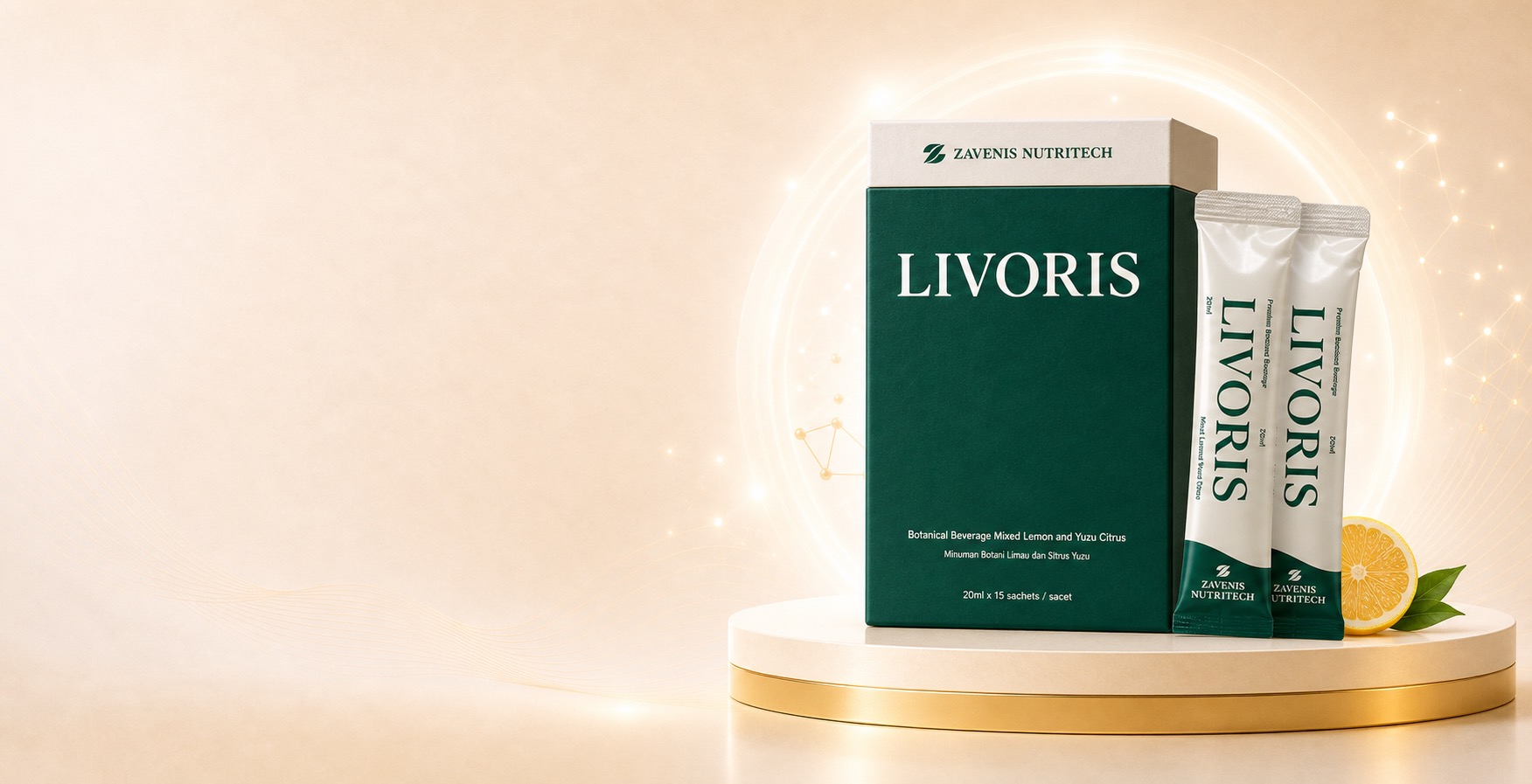 LIVORIS botanical beverage box and sachets